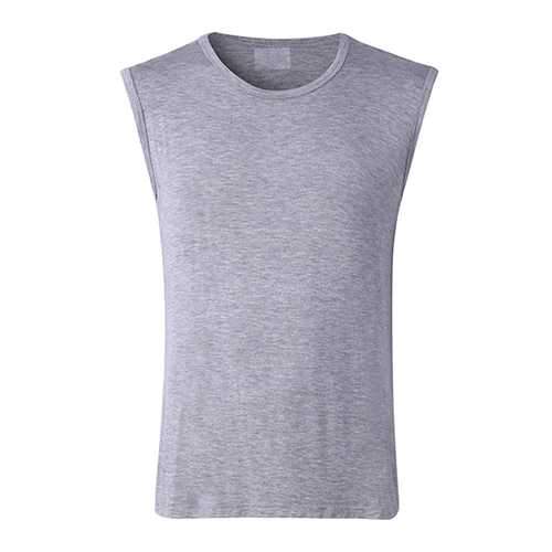 Mens Solid Color Round Neck Tank Tops