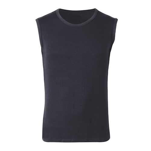 Mens Solid Color Round Neck Tank Tops
