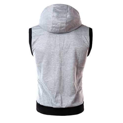 Summer Mens Casual Vest Fashion Sleeveless Vest Hooded