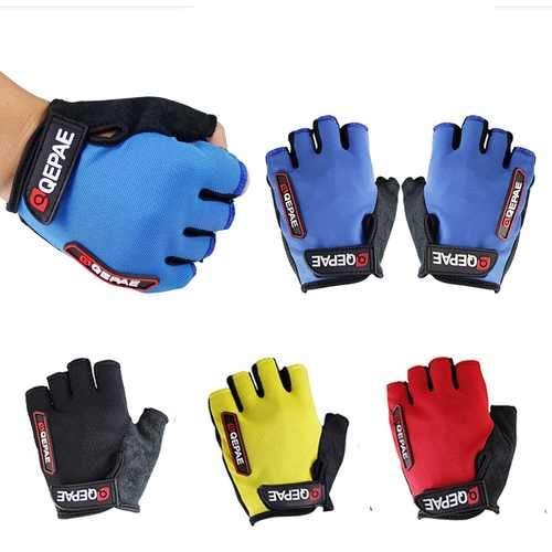 Qepae Adults Bike Gloves Half Finger Less Anti Slip Silicone Mitt