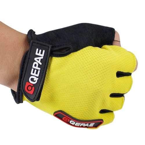 Qepae Adults Bike Gloves Half Finger Less Anti Slip Silicone Mitt