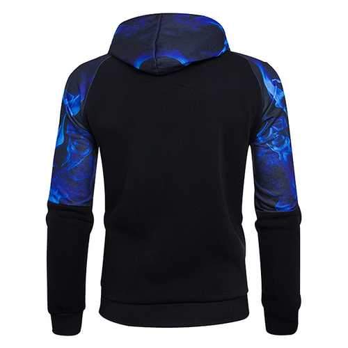 3D Skull Side Printed Hoodies Men's Loose Casual Sports Sweatshirt