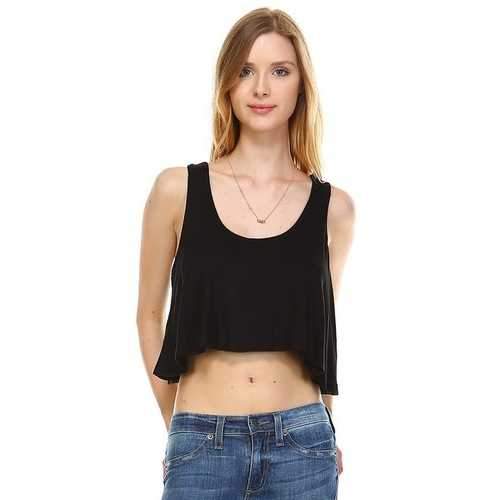 Women's Solid Color Loose Crop Tank