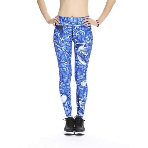 Women Plus Size Slim Quick-dry Print Stretched Gym Running Ninth Yoga Pants